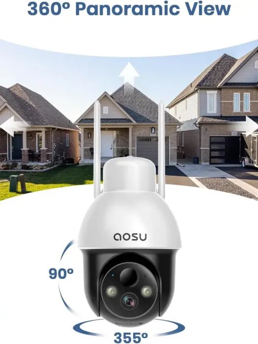 🔥Limited Time 50% OFF⚡AOSU Solar Security Camera Wireless Outdoor with Panoramic PTZ, Human Auto Tracking, 2K Night Vision - stavogue
