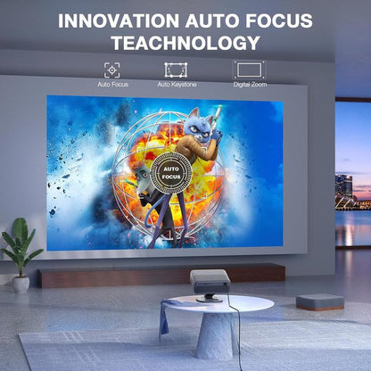 🔥Limited Time 50% OFF⚡AuKing 800 ANSI Lumen Portable Projector 1080P Support 4K Gaming | Netflix Certified Outdoor Movie Projector - stavogue