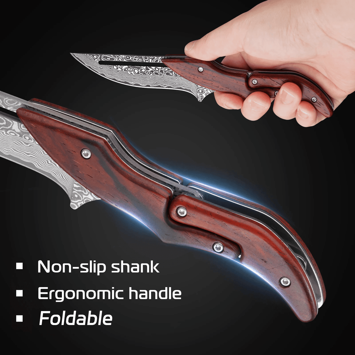 🔥Limited Time 50% OFF🔥Damascus steel camping knife, multi - functional knife, suitable for camping barbecue cooking - stavogue