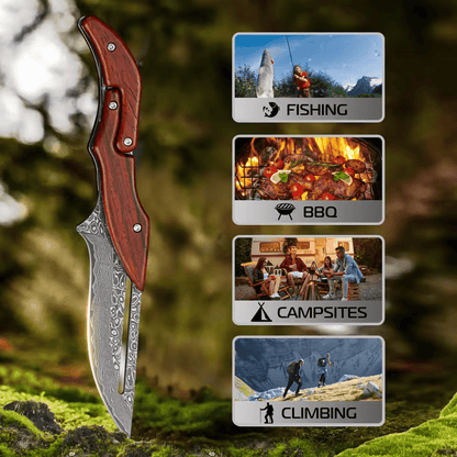 🔥Limited Time 50% OFF🔥Damascus steel camping knife, multi - functional knife, suitable for camping barbecue cooking - stavogue