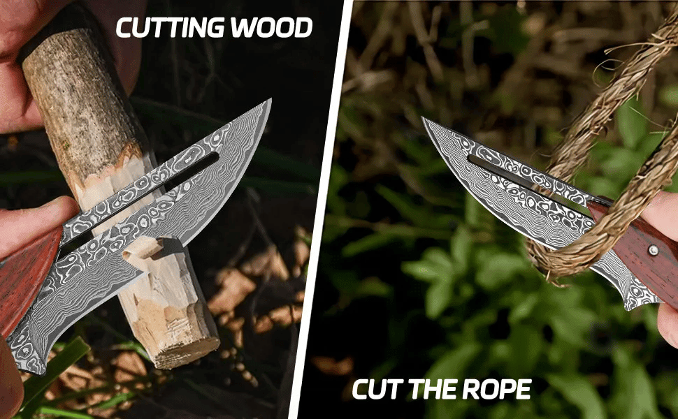 🔥Limited Time 50% OFF🔥Damascus steel camping knife, multi - functional knife, suitable for camping barbecue cooking - stavogue