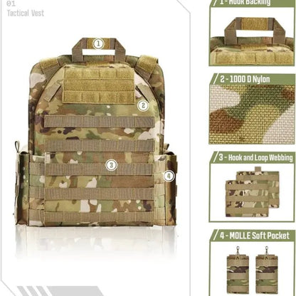 🔥Limited Time 50% OFF🔥GFIRE Quick Release Plate Carrier Vest Molle Vest Adjustable Breathable - stavogue