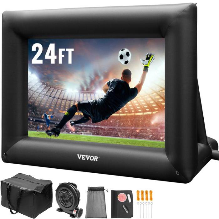 🔥Limited Time 50% OFF🔥Inflatable Movie Screen 24FT Inflatable Projector Screen for Outdoor Movie Supports Front/Rear Projection - stavogue