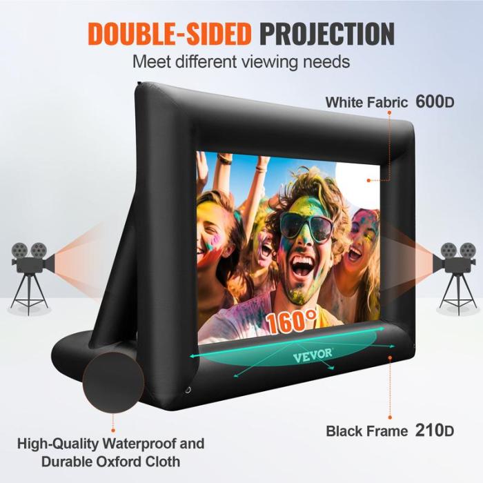 🔥Limited Time 50% OFF🔥Inflatable Movie Screen 24FT Inflatable Projector Screen for Outdoor Movie Supports Front/Rear Projection - stavogue