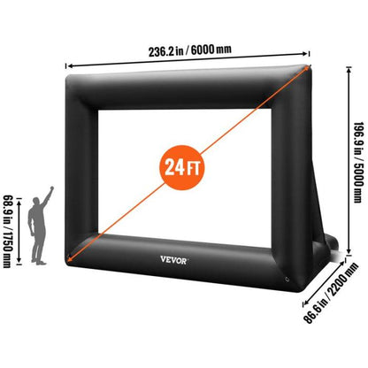🔥Limited Time 50% OFF🔥Inflatable Movie Screen 24FT Inflatable Projector Screen for Outdoor Movie Supports Front/Rear Projection - stavogue