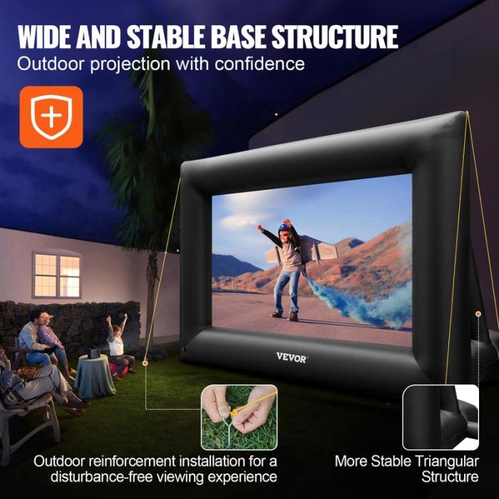 🔥Limited Time 50% OFF🔥Inflatable Movie Screen 24FT Inflatable Projector Screen for Outdoor Movie Supports Front/Rear Projection - stavogue