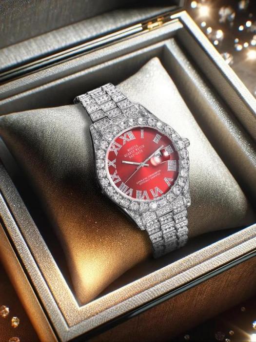 🔥Limited Time 50% OFF🔥Men's Luxury Rhinestone Decorated Round Dial Quartz Watch - stavogue