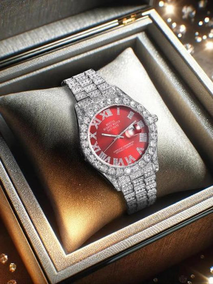 🔥Limited Time 50% OFF🔥Men's Luxury Rhinestone Decorated Round Dial Quartz Watch - stavogue