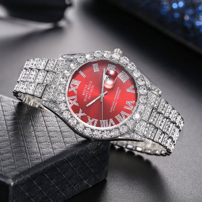 🔥Limited Time 50% OFF🔥Men's Luxury Rhinestone Decorated Round Dial Quartz Watch - stavogue