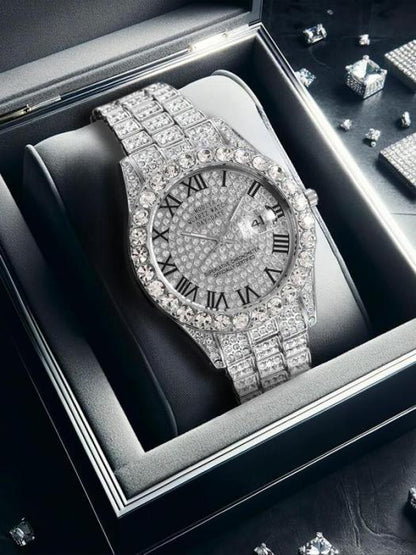🔥Limited Time 50% OFF🔥Men's Luxury Rhinestone Decorated Round Dial Quartz Watch - stavogue