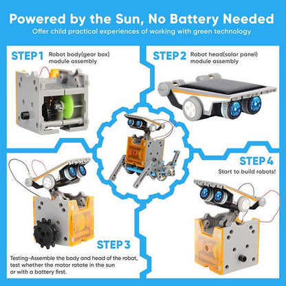 🔥Limited Time 50% OFF⚡Sillbird STEM 12 - in - 1 Education Solar Robot Toys for Kids(190 Pieces DIY Building) - stavogue