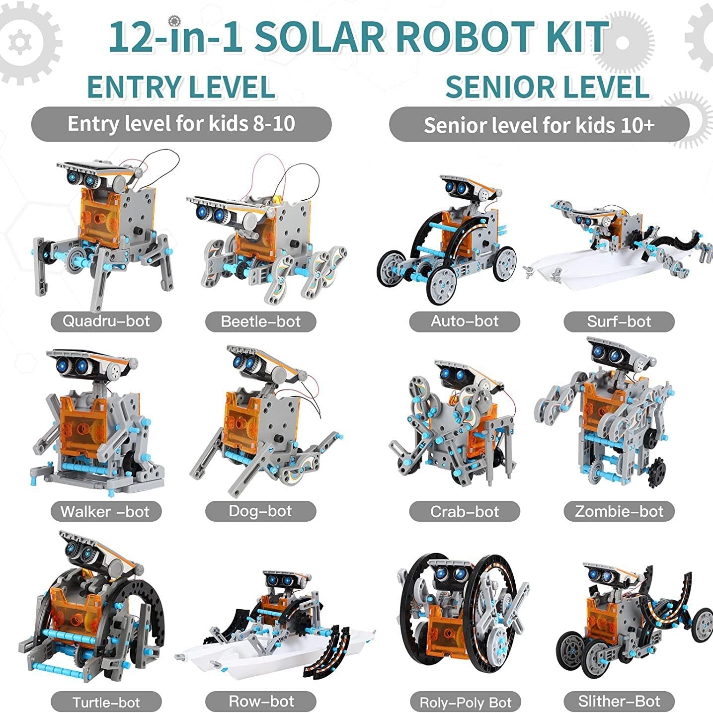 🔥Limited Time 50% OFF⚡Sillbird STEM 12 - in - 1 Education Solar Robot Toys for Kids(190 Pieces DIY Building) - stavogue