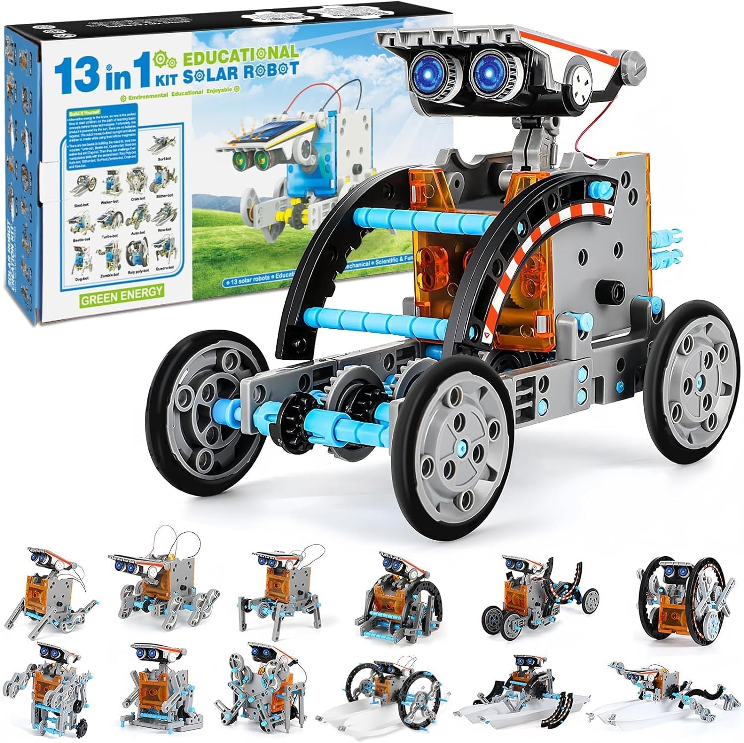 🔥Limited Time 50% OFF⚡Sillbird STEM 12 - in - 1 Education Solar Robot Toys for Kids(190 Pieces DIY Building) - stavogue