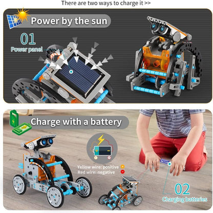 🔥Limited Time 50% OFF⚡Sillbird STEM 12 - in - 1 Education Solar Robot Toys for Kids(190 Pieces DIY Building) - stavogue