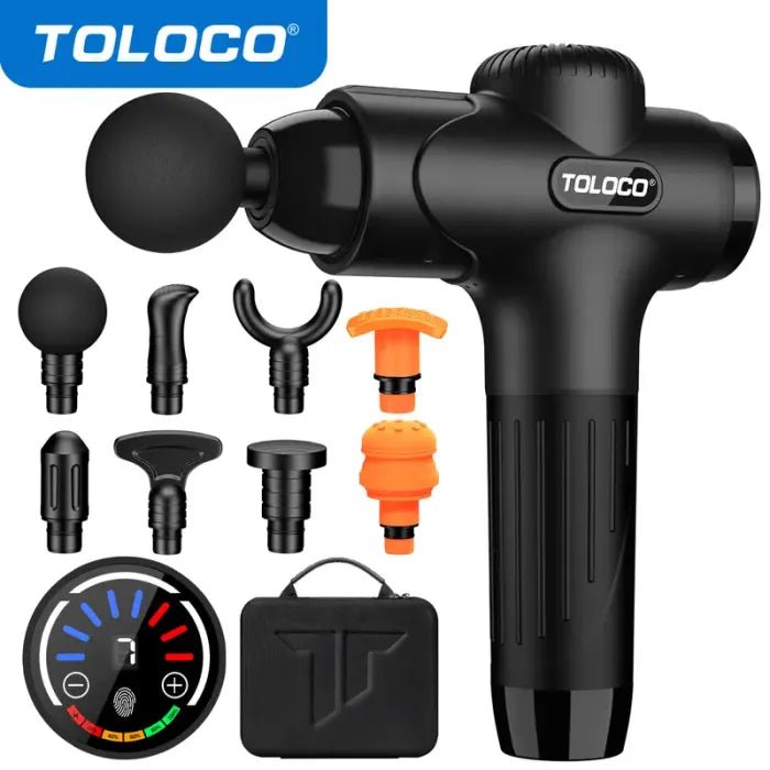 🔥Limited Time 50% OFF⚡TOLOCO Muscle Deep Tissue Massage Gun, Percussion massage gun with 10 replacement heads. - stavogue