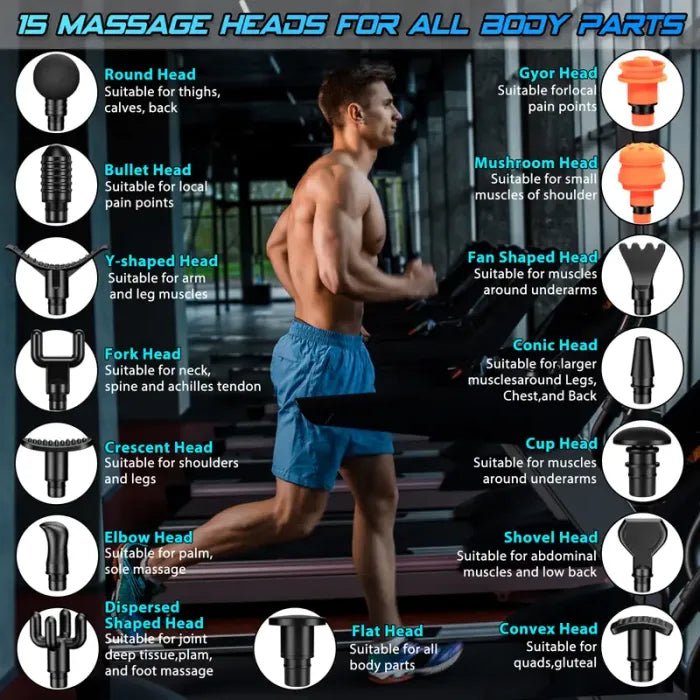 🔥Limited Time 50% OFF⚡TOLOCO Muscle Deep Tissue Massage Gun, Percussion massage gun with 10 replacement heads. - stavogue