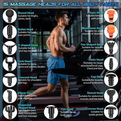 🔥Limited Time 50% OFF⚡TOLOCO Muscle Deep Tissue Massage Gun, Percussion massage gun with 10 replacement heads. - stavogue