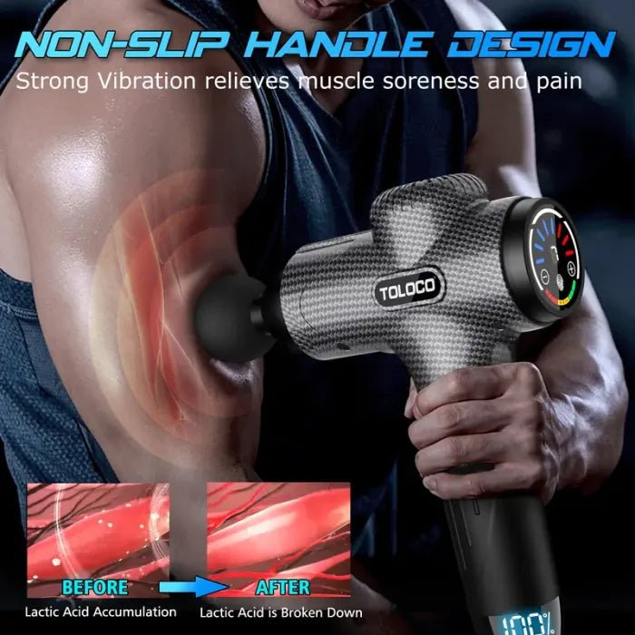 🔥Limited Time 50% OFF⚡TOLOCO Muscle Deep Tissue Massage Gun, Percussion massage gun with 10 replacement heads. - stavogue