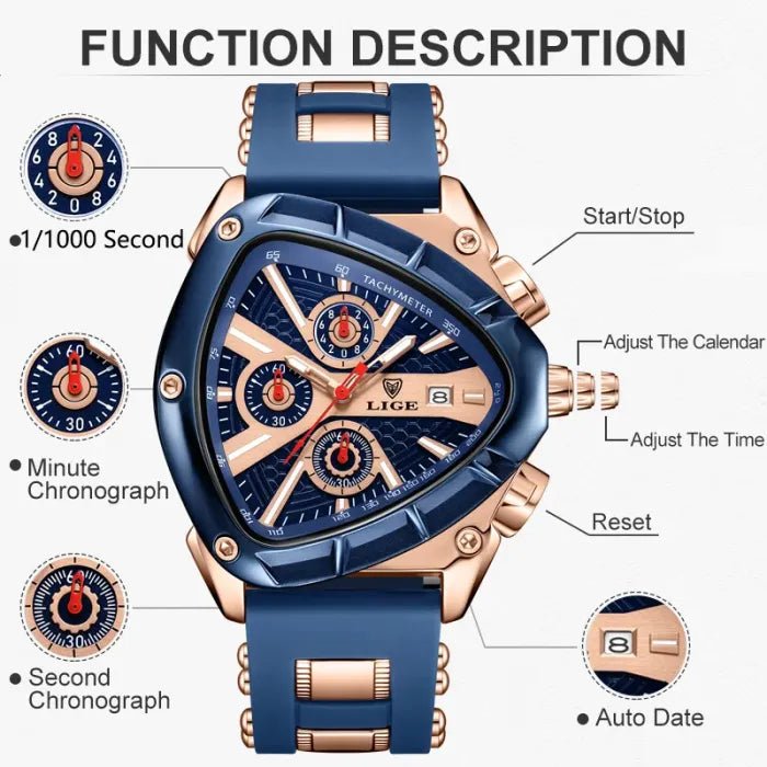 ⌚Limited time offer🔥LIGE Sports Triangle Men's Watch: Irregular Military Fashion - stavogue