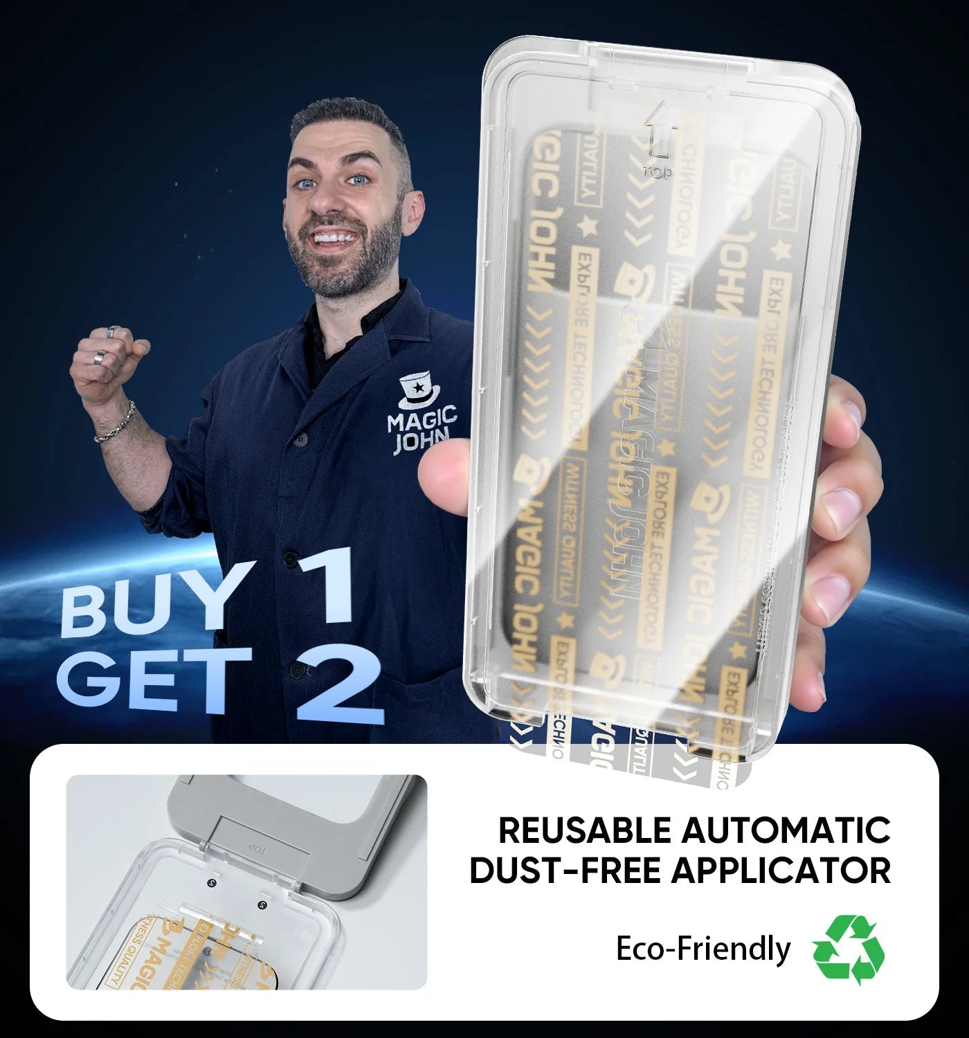 MAGIC JOHN 3rd Generation Screen Protector - Automatic Dust Free Eco - Friendly Protection - stavogue