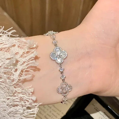 💖Mother's Day sales 49% OFF✨14k Rose Gold Sakura Cleef Lucky Bracelet - stavogue
