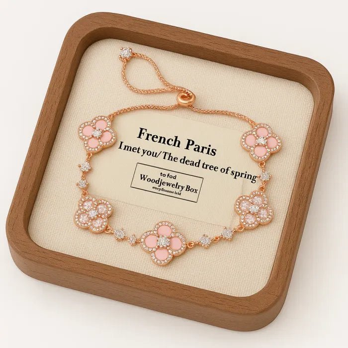 💖Mother's Day sales 49% OFF✨14k Rose Gold Sakura Cleef Lucky Bracelet - stavogue