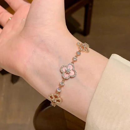 💖Mother's Day sales 49% OFF✨14k Rose Gold Sakura Cleef Lucky Bracelet - stavogue
