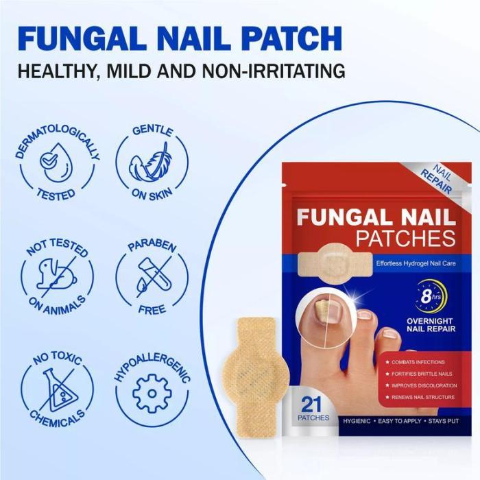 Nail Health Care Patches, Nail Fungus Care Patches, Suitable for Solving Fungal Nails and Other Nail Problems（21 Patches） - stavogue