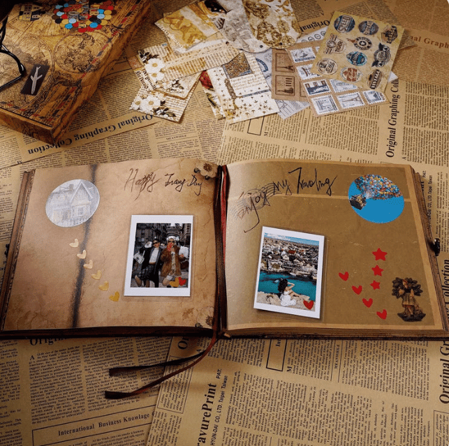 ❤️📚 Our Adventure Book Scrapbook 📸💕 - Retro Style Embossed Letter Cover, Perfect for Travel & Memories 💭" - stavogue