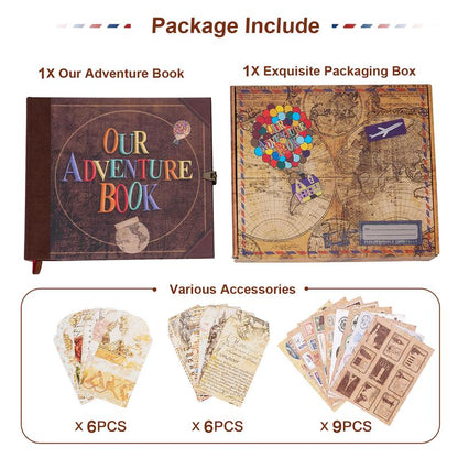 ❤️📚 Our Adventure Book Scrapbook 📸💕 - Retro Style Embossed Letter Cover, Perfect for Travel & Memories 💭" - stavogue