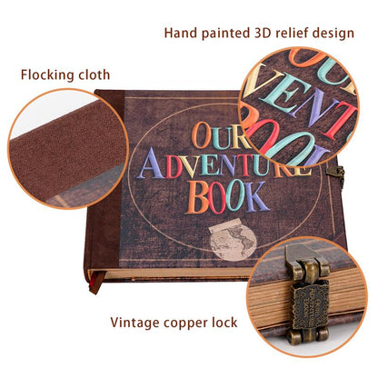 ❤️📚 Our Adventure Book Scrapbook 📸💕 - Retro Style Embossed Letter Cover, Perfect for Travel & Memories 💭" - stavogue
