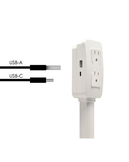 🔥Outlet Electrical Outlet Extender & 2 AC Outlets Extendable 43 - 62cm Rotatable 180° for Couches Desks Nightstands - stavogue