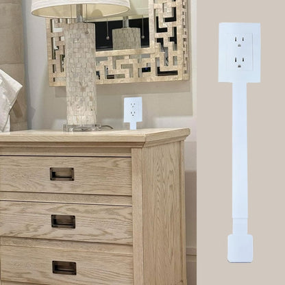 🔥Outlet Electrical Outlet Extender & 2 AC Outlets Extendable 43 - 62cm Rotatable 180° for Couches Desks Nightstands - stavogue