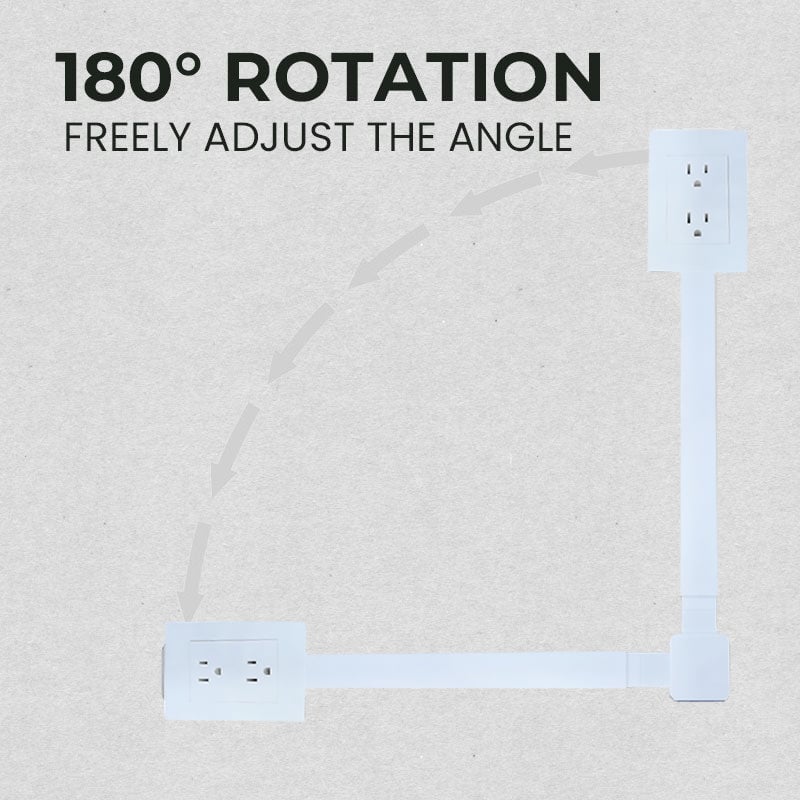 🔥Outlet Electrical Outlet Extender & 2 AC Outlets Extendable 43 - 62cm Rotatable 180° for Couches Desks Nightstands - stavogue
