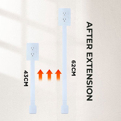 🔥Outlet Electrical Outlet Extender & 2 AC Outlets Extendable 43 - 62cm Rotatable 180° for Couches Desks Nightstands - stavogue