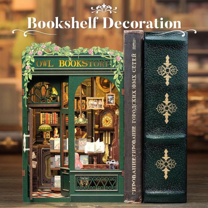 【OWL BOOKSTORE】DIY bookcase with LED lights，Creative DIY toys. Best Gift For Kids - stavogue