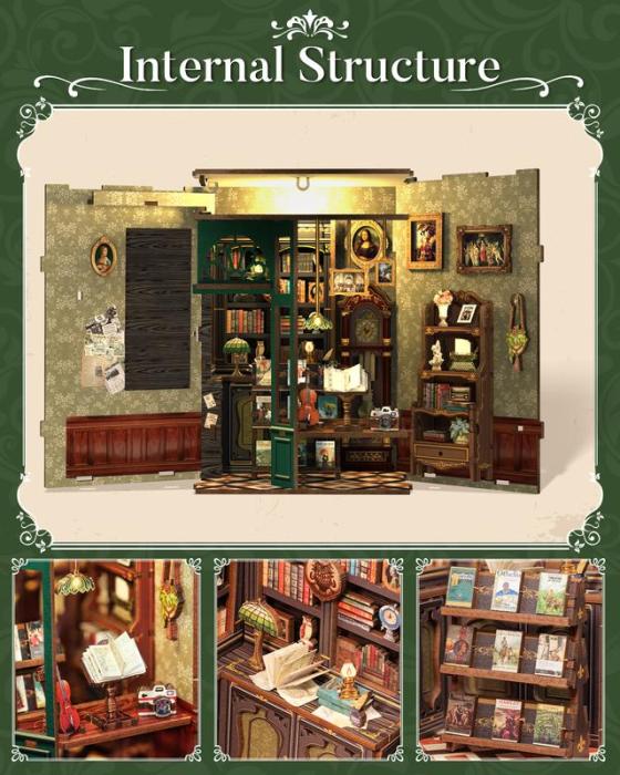 【OWL BOOKSTORE】DIY bookcase with LED lights，Creative DIY toys. Best Gift For Kids - stavogue