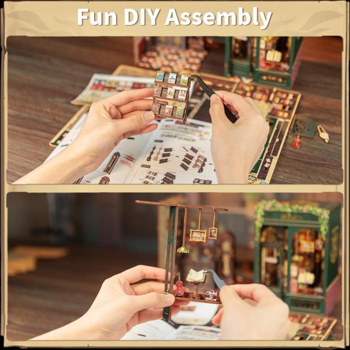 【OWL BOOKSTORE】DIY bookcase with LED lights，Creative DIY toys. Best Gift For Kids - stavogue