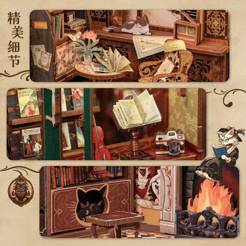 【OWL BOOKSTORE】DIY bookcase with LED lights，Creative DIY toys. Best Gift For Kids - stavogue