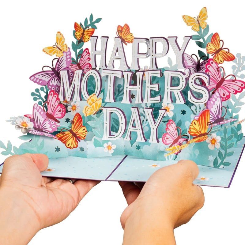 Paper Love Mother's Day Card, Happy Mothers Day Pop Up Card 3D Design - stavogue