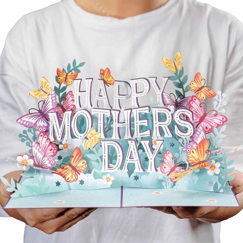 Paper Love Mother's Day Card, Happy Mothers Day Pop Up Card 3D Design - stavogue