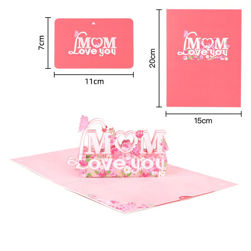 Paper Love Mother's Day Card, Happy Mothers Day Pop Up Card 3D Design - stavogue