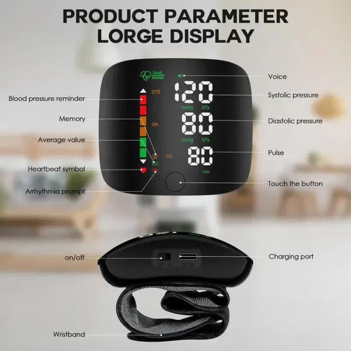 💥Black Friday Hot Sale🔥Wrist Blood Pressure Monitor Led Display（Best Gift For Parents）🎁