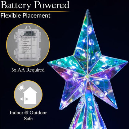 🎁Prismatic Iridescent Christmas Tree🌲Desktop Christmas Tree with LED Lights - stavogue