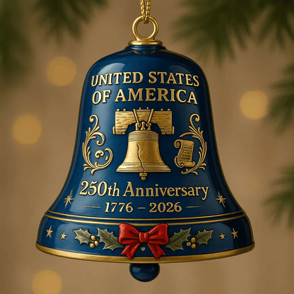 🌟Proudly made in Texas, USA🔔United States 250th Anniversary Bell Ornament - stavogue