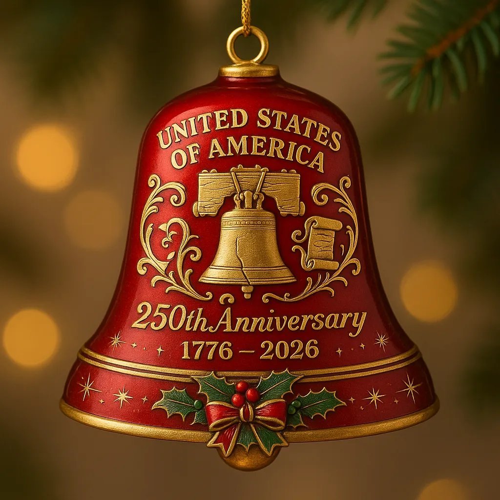 🌟Proudly made in Texas, USA🔔United States 250th Anniversary Bell Ornament - stavogue