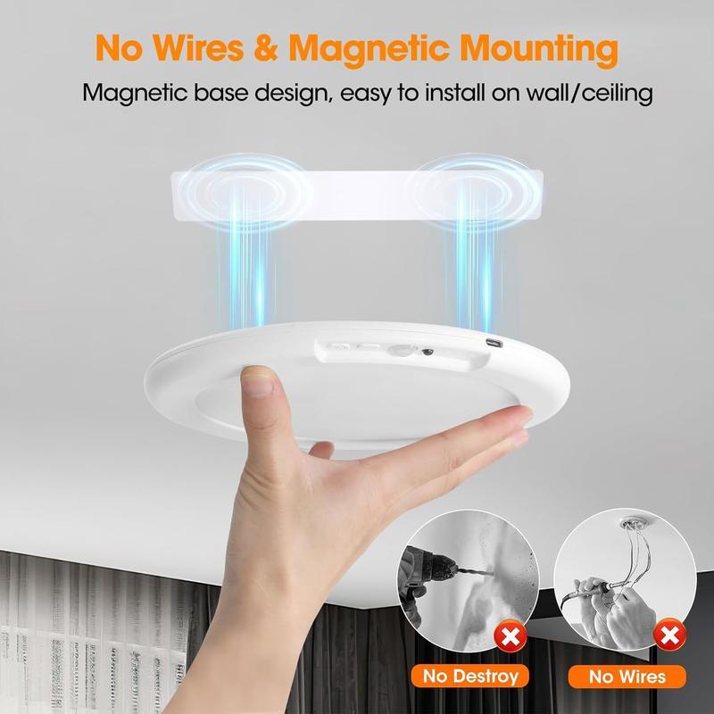 💡Rechargeable Magnetic Wireless Motion Sensor Ceiling Light with Remote - stavogue