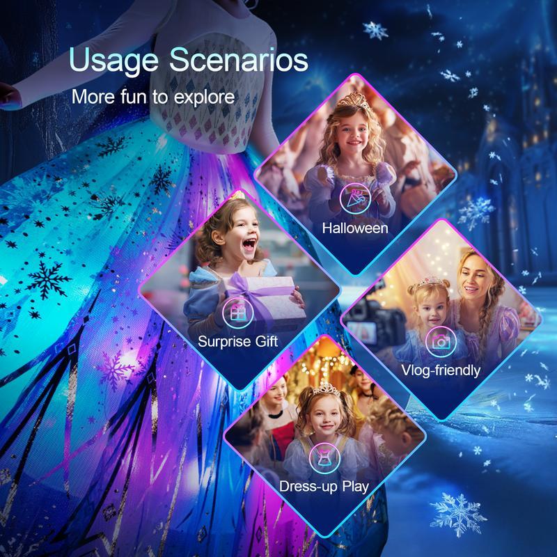 👗Special Gift - 40% OFF🎁White Light - Up Ice Princess Dress for Girls – 100+ LED Modes, Music Sync✨ - stavogue