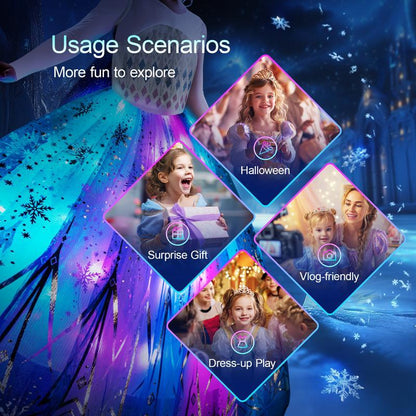 👗Special Gift - 40% OFF🎁White Light - Up Ice Princess Dress for Girls – 100+ LED Modes, Music Sync✨ - stavogue