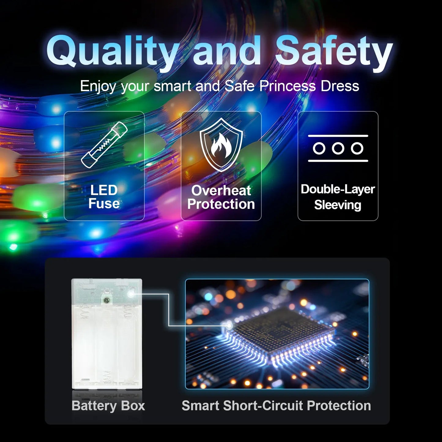 👗Special Gift - 40% OFF🎁White Light - Up Ice Princess Dress for Girls – 100+ LED Modes, Music Sync✨ - stavogue